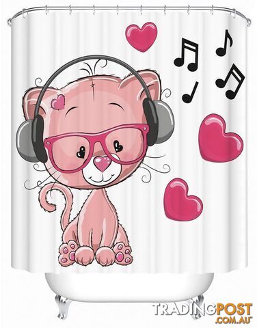 Music Loving Cat Shower Curtain - Curtain - 7427005900938