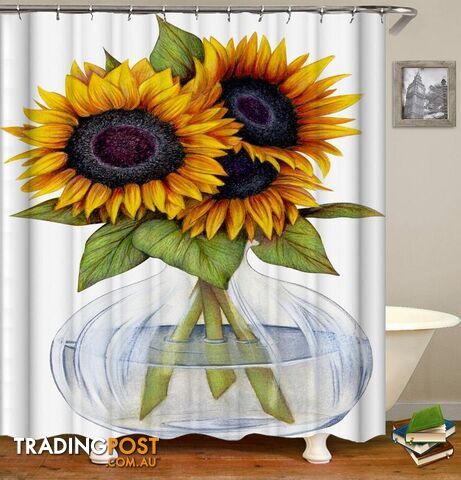 Sunflowers Vase Shower Curtain - Curtain - 7427045926912