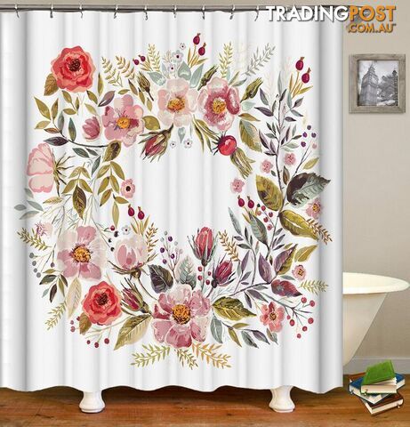 Circle Of Flowers Shower Curtain - Curtain - 7427045963207
