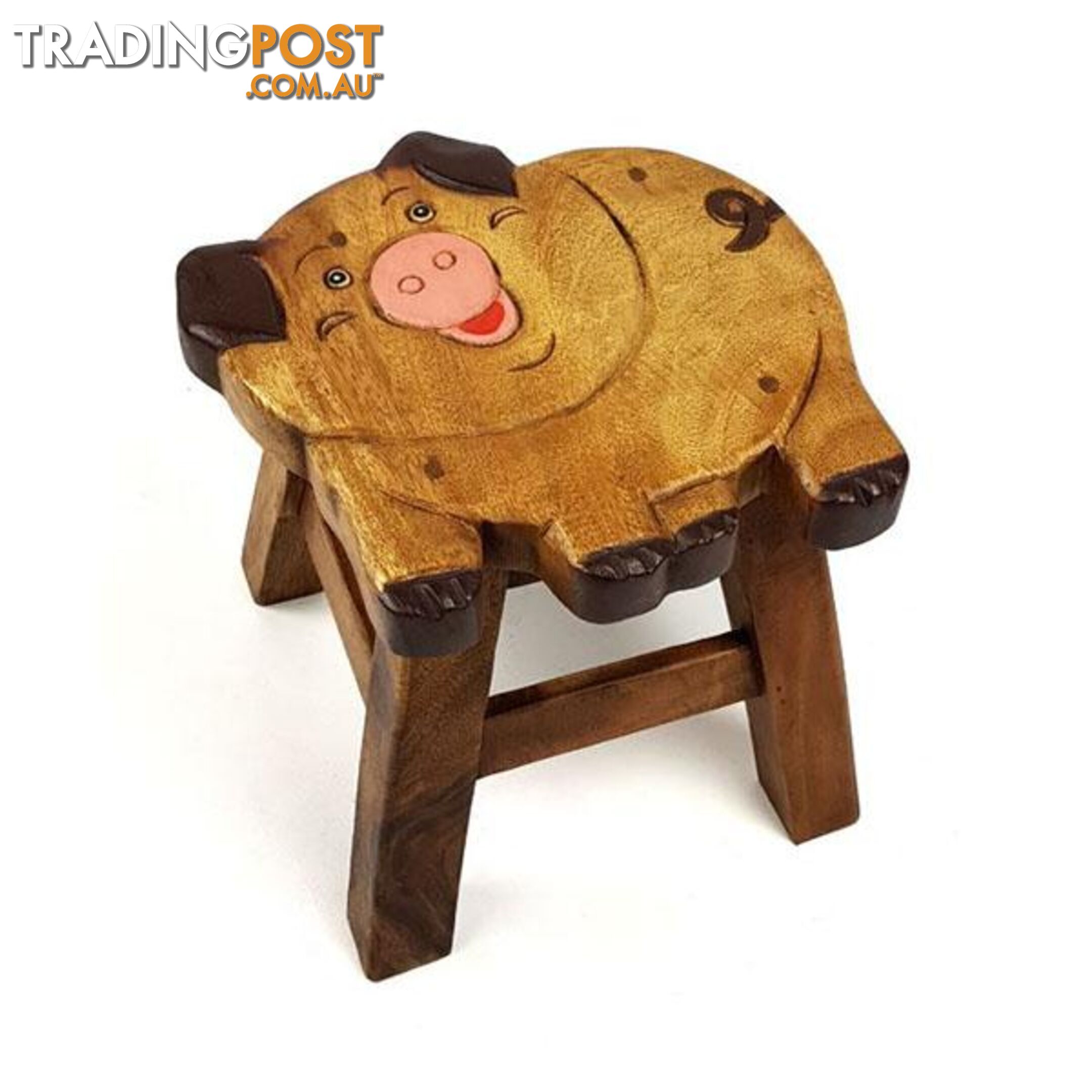 Kids Wooden Stool Pig - Mango Trees - 9476062140755