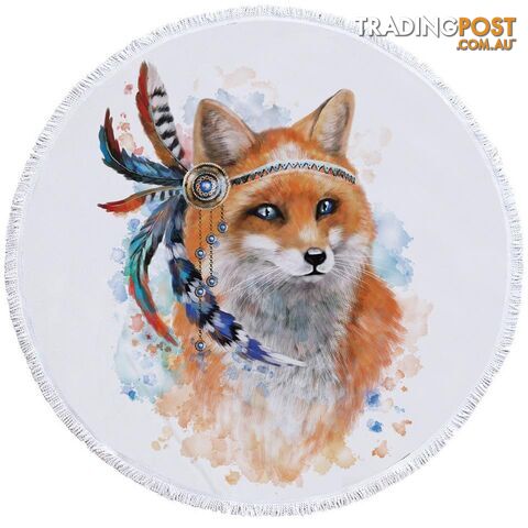 Native American Fox Beach Towel - Towel - 7427046307772