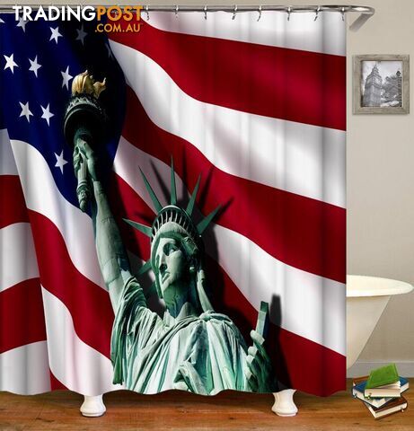 Statue Of Liberty Ft The American Flag Shower Curtain - Curtain - 7427045915060