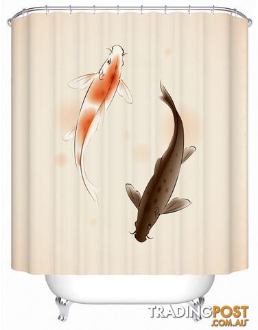 A Pair Of Carp Fish Shower Curtain - Curtain - 7427045924505