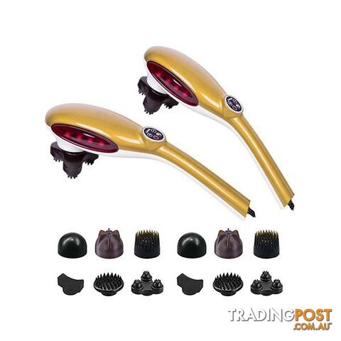 Soga 2X 6 Heads Handheld Massager Stimulate Blood Flow Shoulder Yellow - Soga - 9476062098124