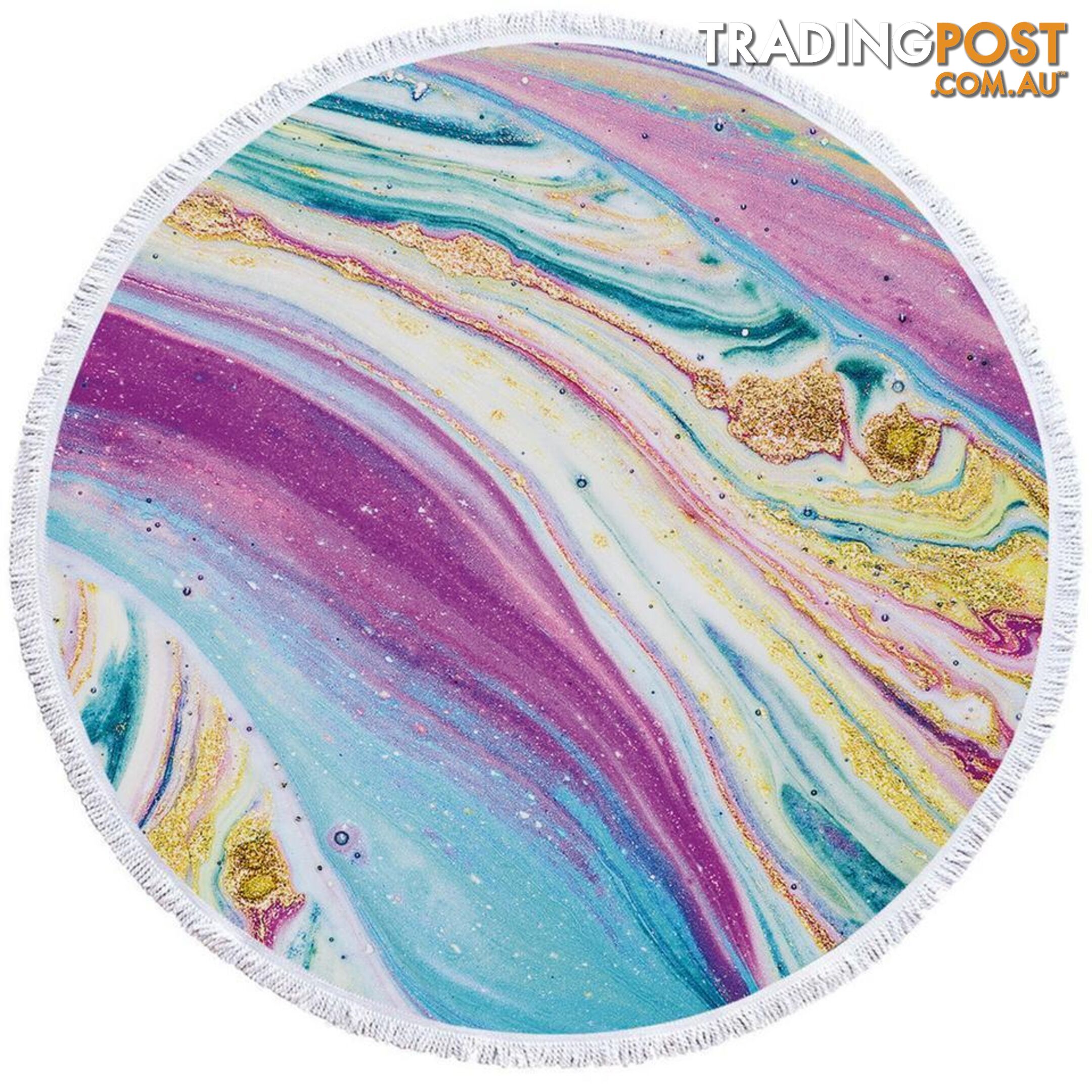 Bluish Purplish Marble Beach Towel - Towel - 7427046305365