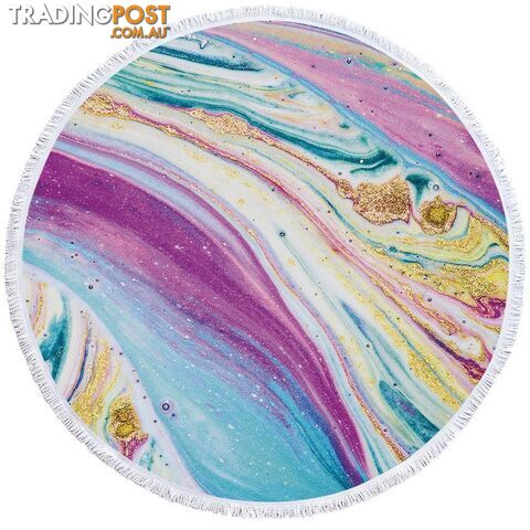 Bluish Purplish Marble Beach Towel - Towel - 7427046305365