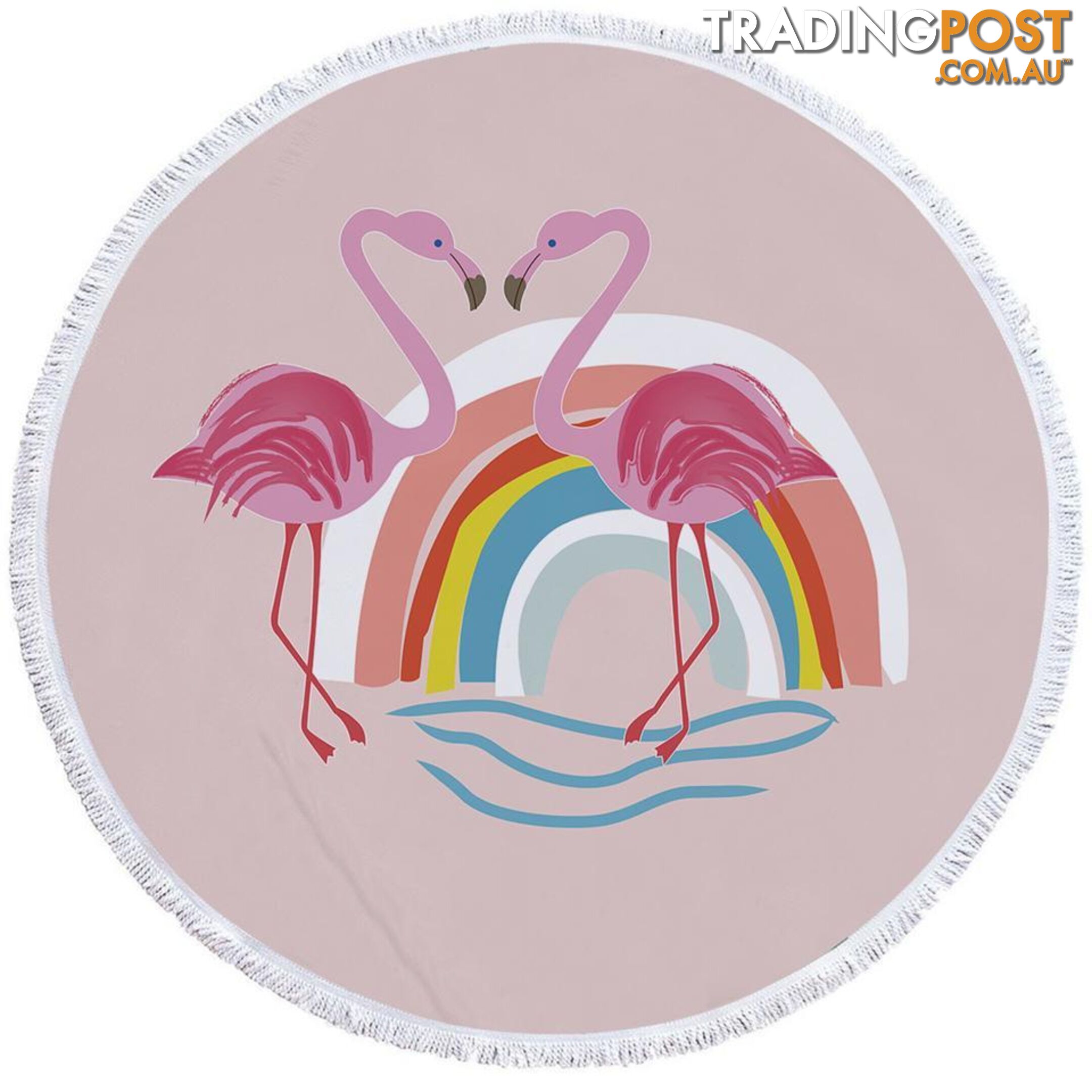 Rainbow Flamingo Beach Towel - Towel - 7427046326377