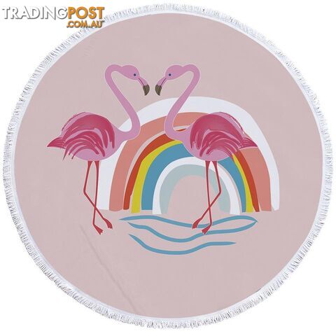 Rainbow Flamingo Beach Towel - Towel - 7427046326377