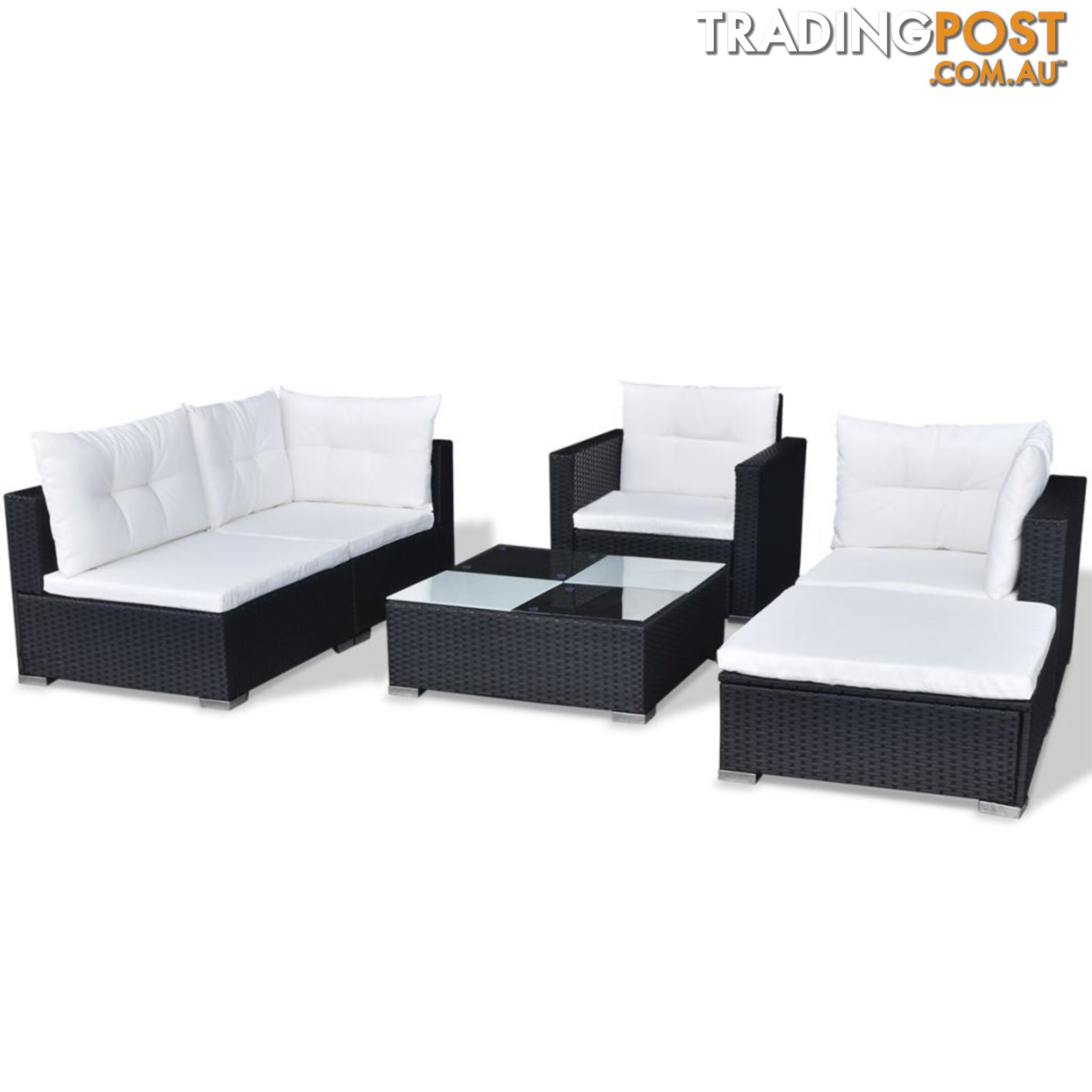 Poly Rattan Garden Sofa Set (17 Pcs) - Black - Unbranded - 4326500416711