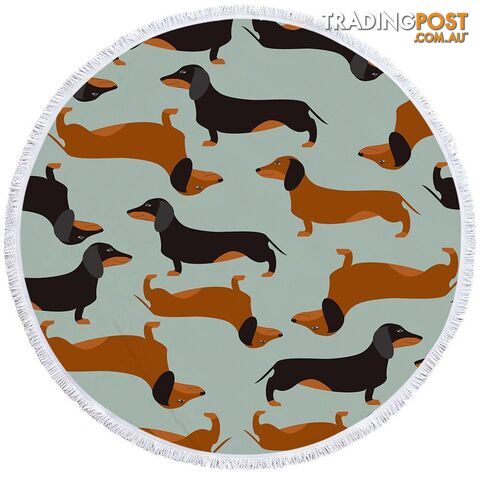Dachshund Dogs Pattern Beach Towel - Towel - 7427046311519