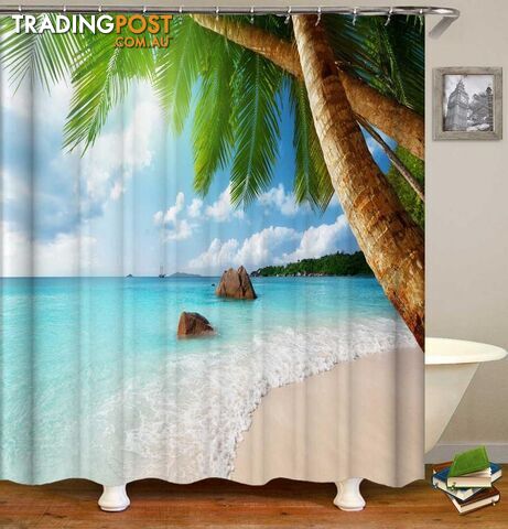 Tropical Beach Shower Curtain - Curtain - 7427046076692
