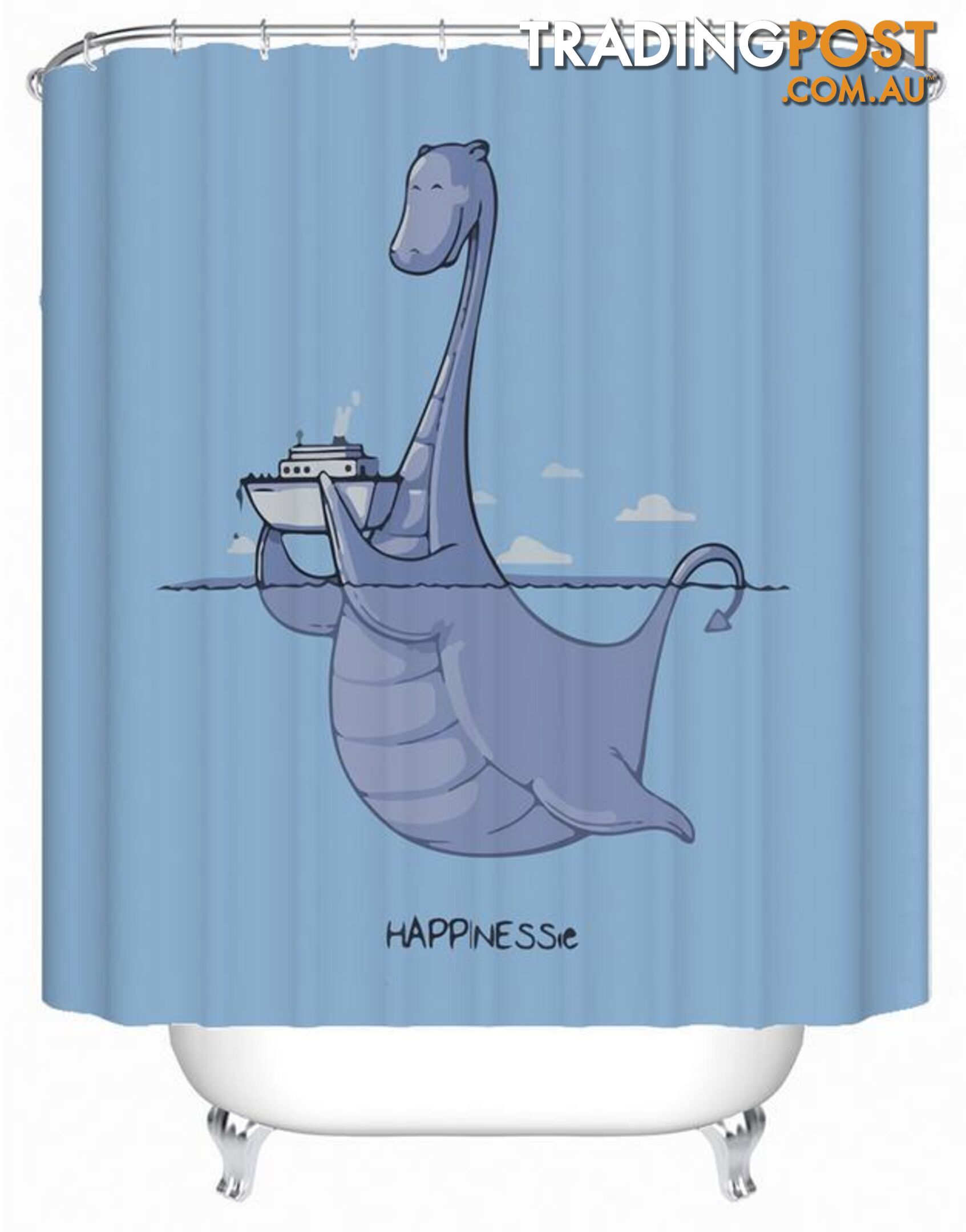 Happy Loch Ness Monster Shower Curtain - Curtain - 7427005902284