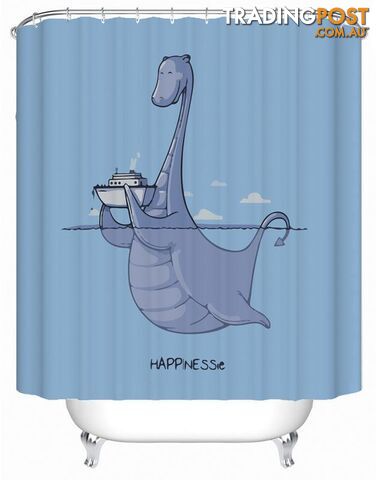 Happy Loch Ness Monster Shower Curtain - Curtain - 7427005902284
