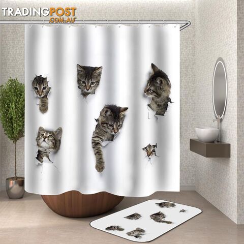 Cat Cat Cat Cat Shower Curtain - Curtain - 7427046116718