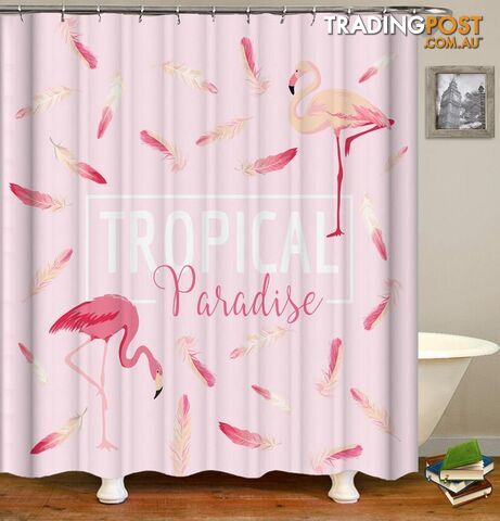 Pink Tropical Paradise Flamingo Shower Curtain - Curtain - 7427046013161