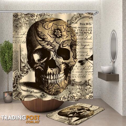 Vintage Skull Shower Curtain - Curtain - 7427046122788