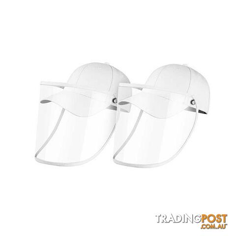 2X Outdoor Hat Anti Fog Dust Saliva Cap Face Shield Cover Adult White - Unbranded - 9476062095635
