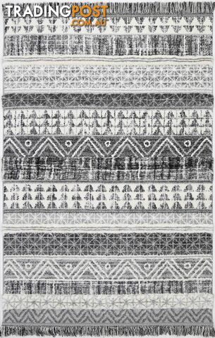 Mono Tribal Lines Cream Anthracite Rug - Unbranded - 7427046201803