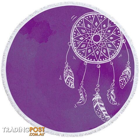 Purple Background Dream Catcher Beach Towel - Towel - 7427046311724