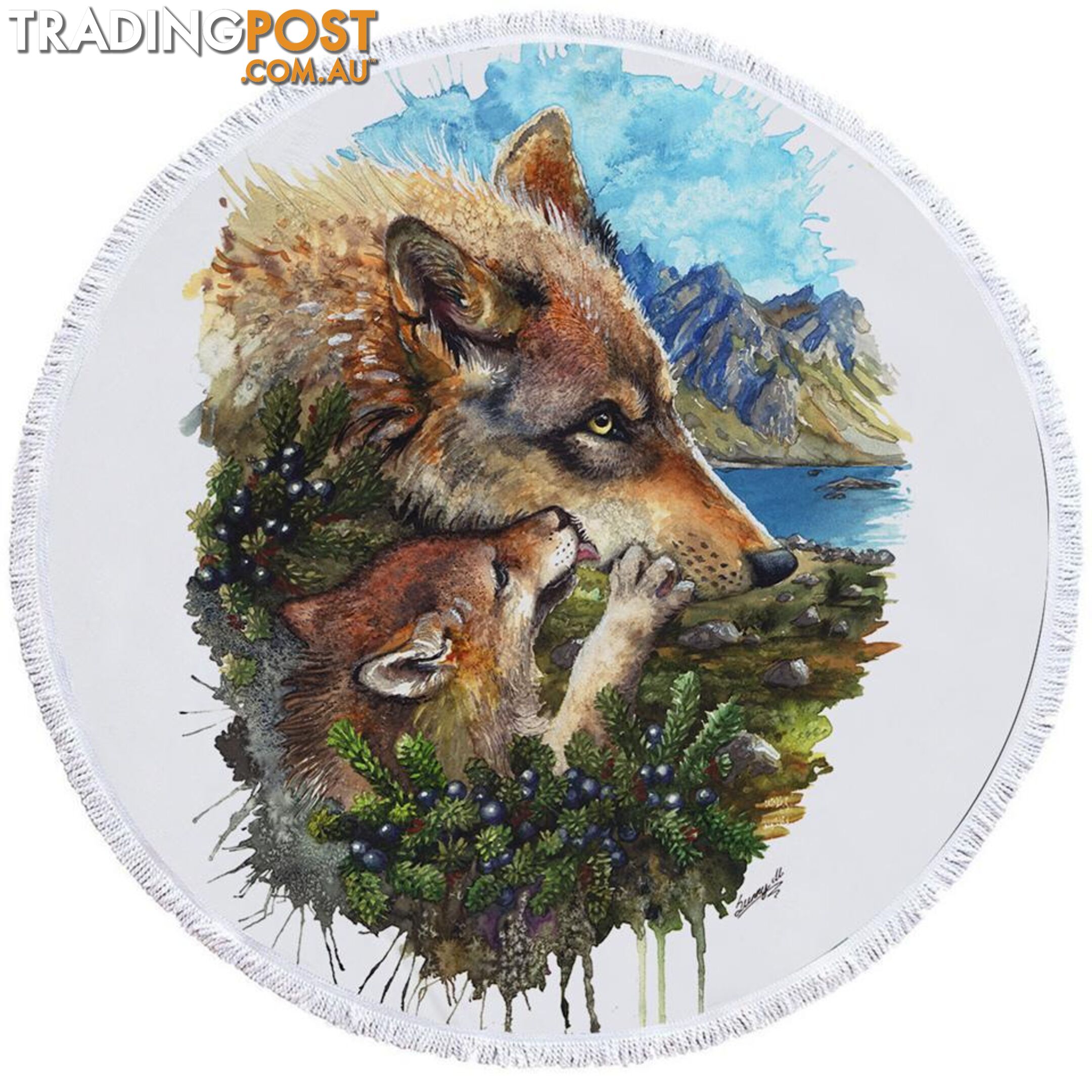 Art Painting Wolfs Beach Towel - Towel - 7427046324526