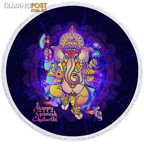 Space Ganesh Beach Towel - Towel - 7427046324694