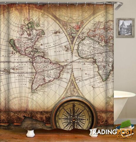 Antiquated World Map Shower Curtain - Curtain - 7427005935732