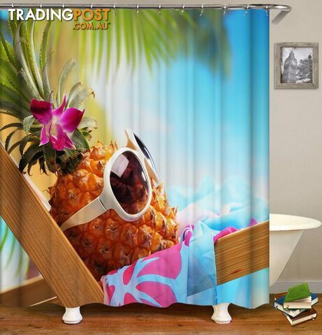 Chilling Out Pineapple Shower Curtain Shower Curtain - Curtain - 7427045902909