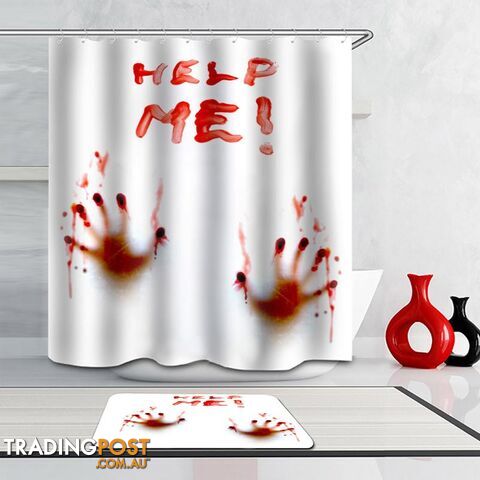 "Help Me(!)" Bloody Hands Shower Curtain - Curtain - 7427005917240