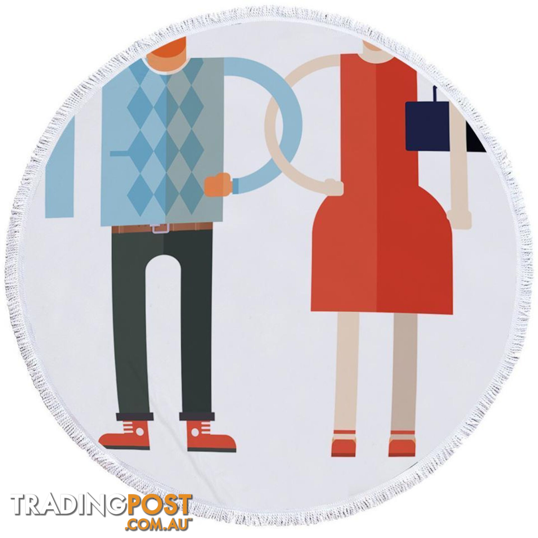 Couple Drawing Beach Towel - Towel - 7427046317061