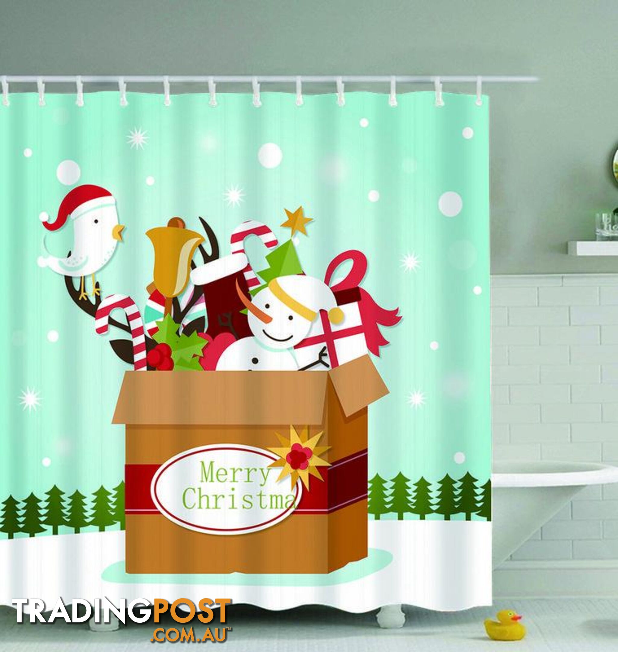 Christmas Box Shower Curtain - Curtain - 7427046021012