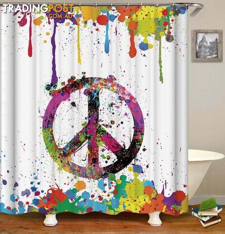 Riot Of Colors Peace Shower Curtain - Curtain - 7427046138697