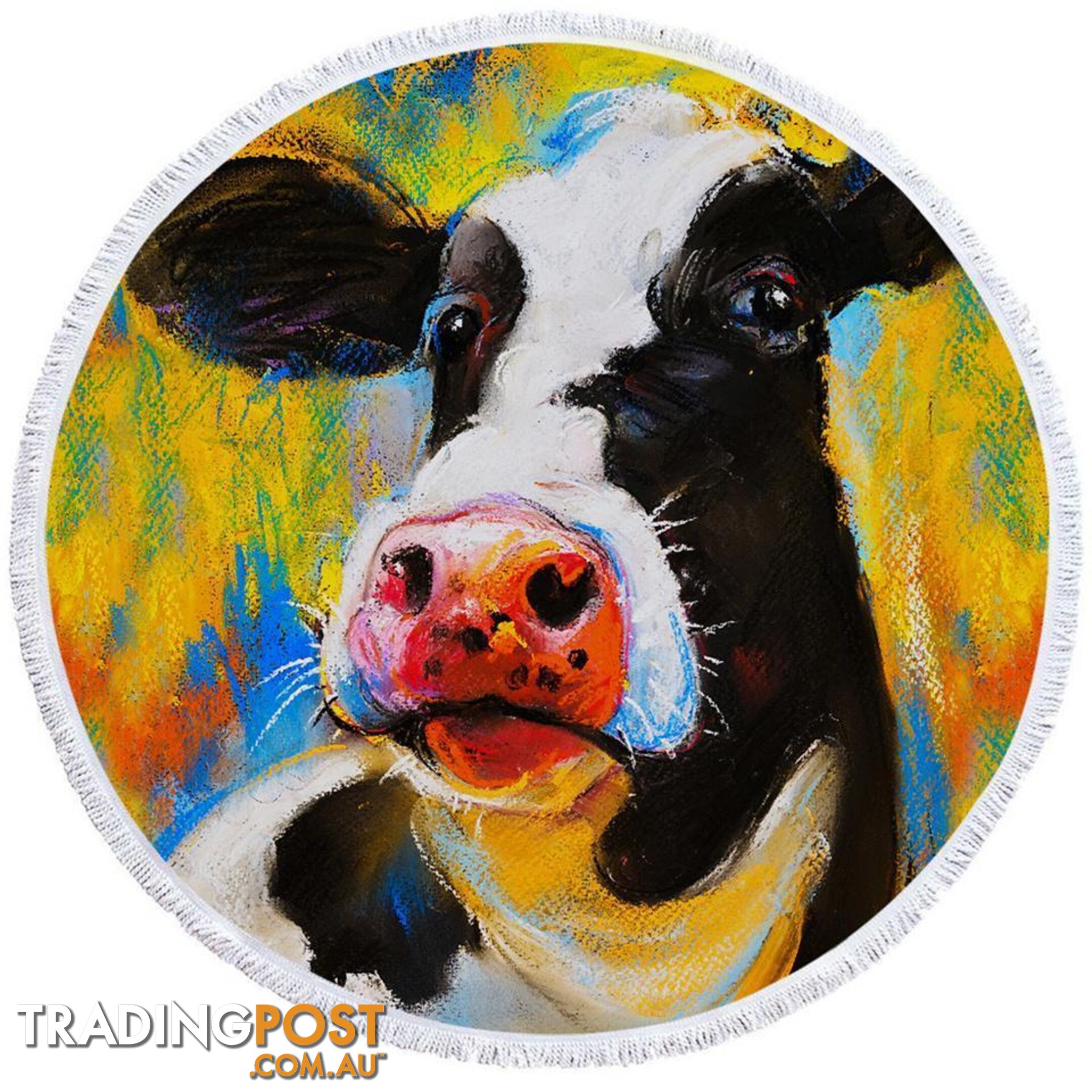 Art Painting Cow Beach Towel - Towel - 7427046305464