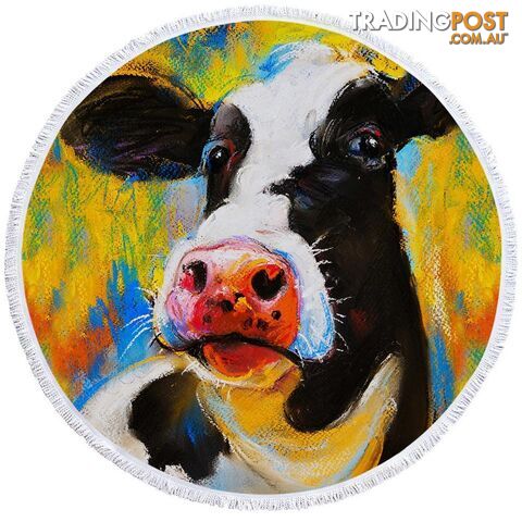 Art Painting Cow Beach Towel - Towel - 7427046305464