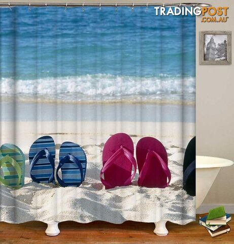 Flip Flop Beach Shower Curtain - Curtains - 7427046068840