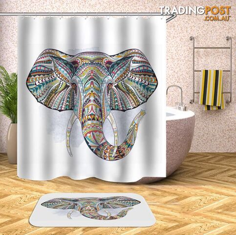 Colorful Abstract Elephant Shower Curtain - Curtain - 7427045936720