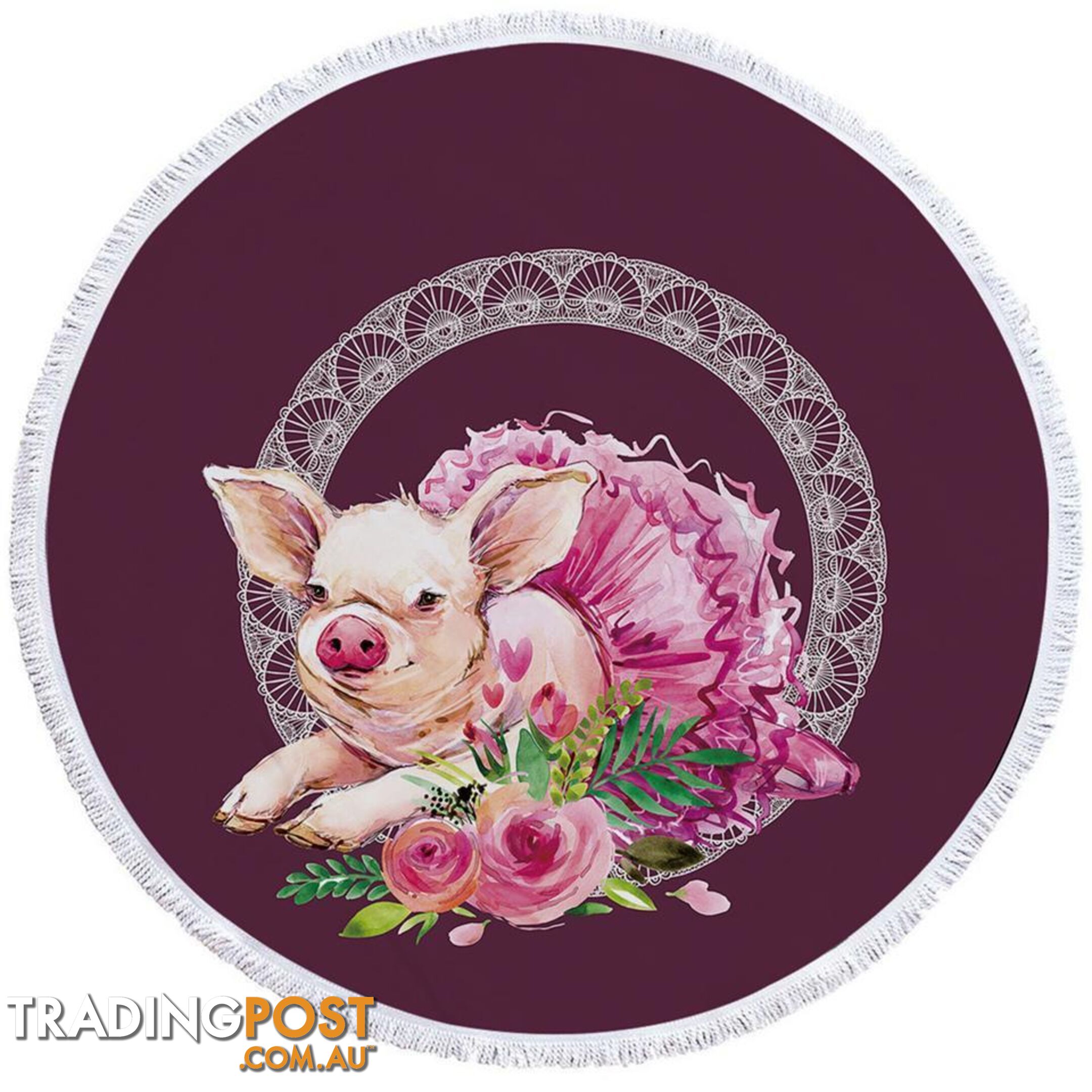 Ballerina Pig Beach Towel - Towel - 7427046319690