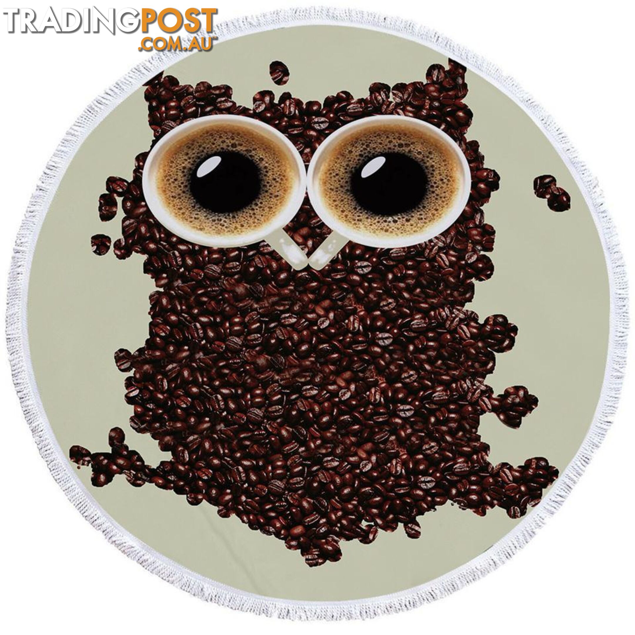 Cool Coffee Beans Owl Beach Towel - Towel - 7427046327848