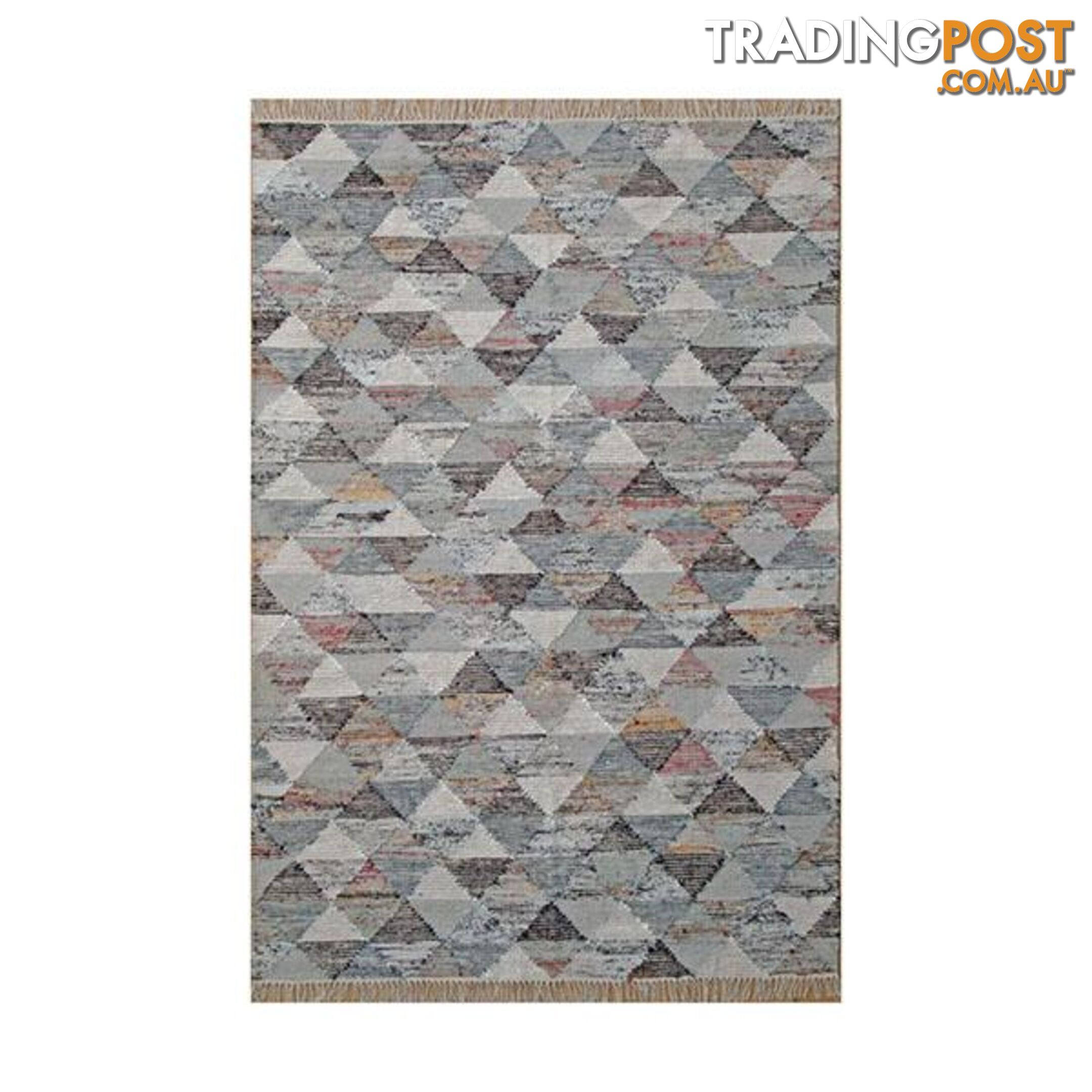 Grey Triangle Flatweave Rug - Unbranded - 7427005891854