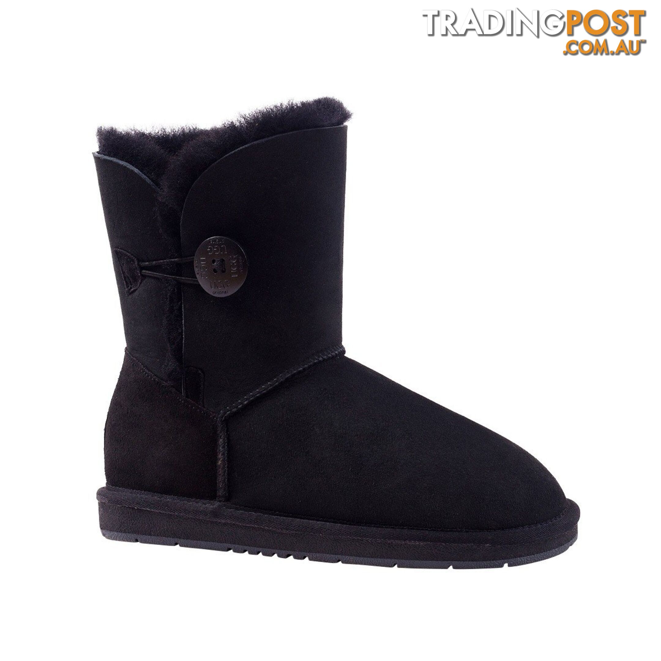 UGGS Single Button Short Sheepskin Cedar 5803 Unisex Black - UGG - 822427508583