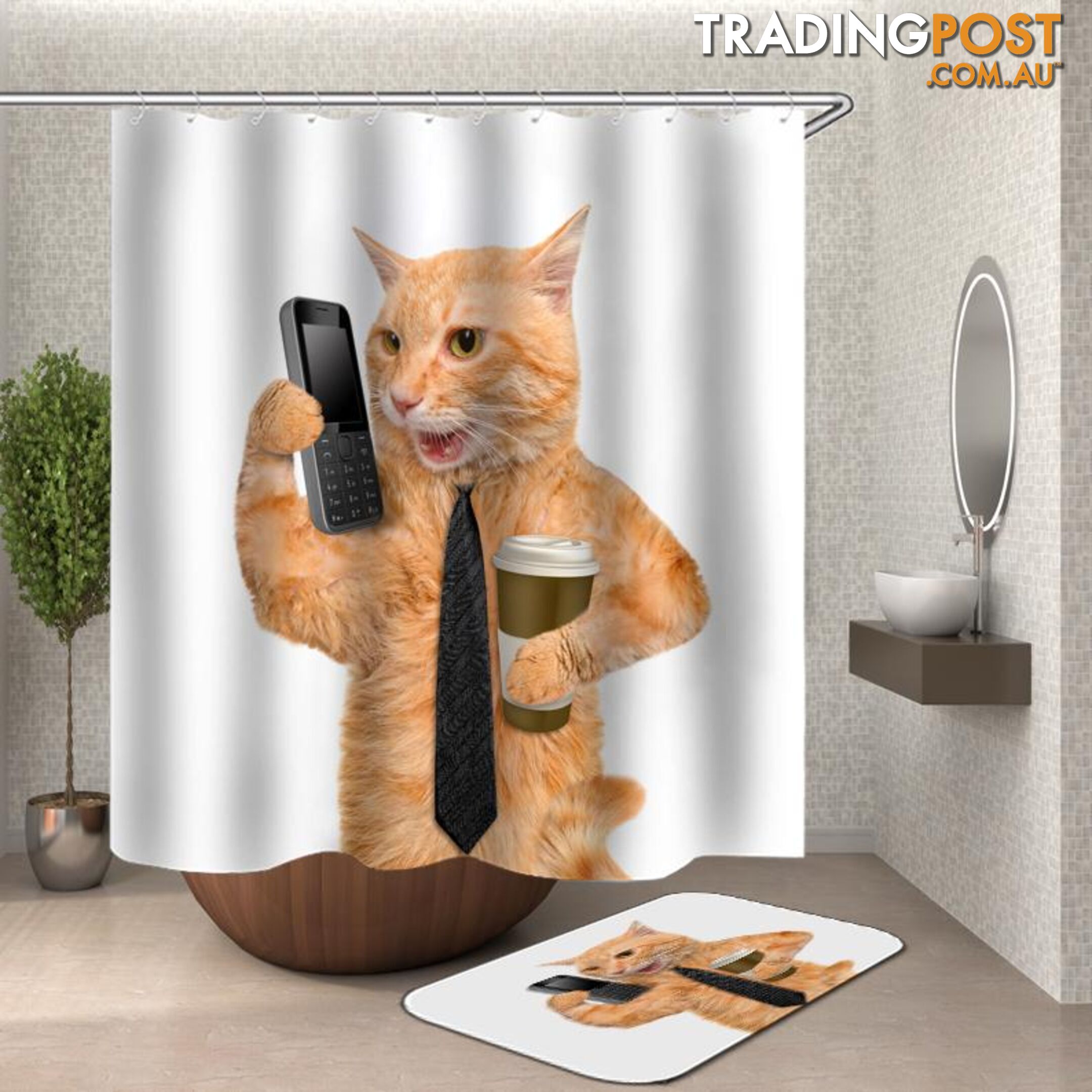 Business Cat Shower Curtain - Curtain - 7427046117616