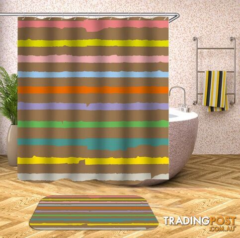 Colorful Horizontal Stripes Shower Curtain - Curtain - 7427045958555