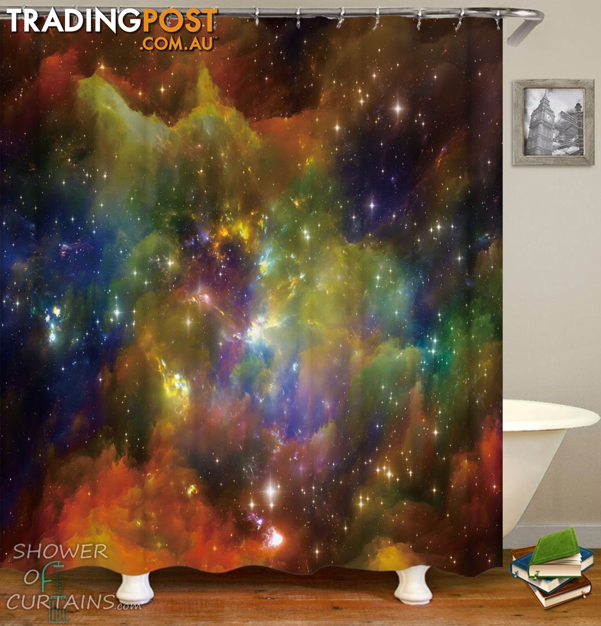 Outer Space Shower Curtain - Curtain - 7427046284530