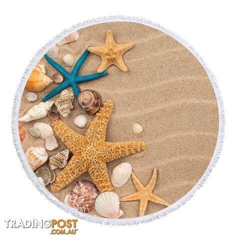 Starfish and Seashells Beach Towel - Towel - 7427046344029