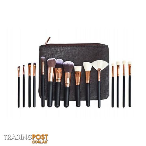 15Pcs Soft Pro Face Powder Makeup Brushes Set Blending Highlight Tools - Randy & Travis Machinery - 7427046226172