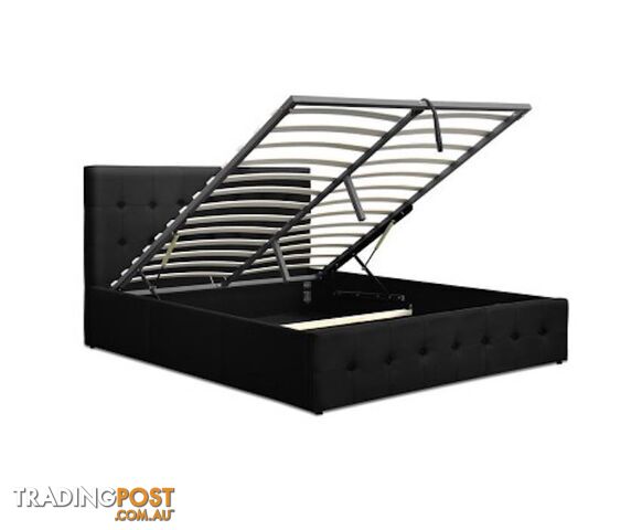 Artiss Roca Gas Lift Bed Frame Charcoal - Artiss - 7427046239172