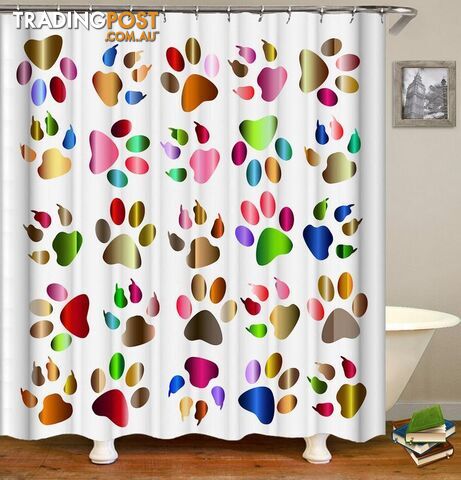 Multicolored Paws And Claws Shower Curtain - Curtain - 7427045925601