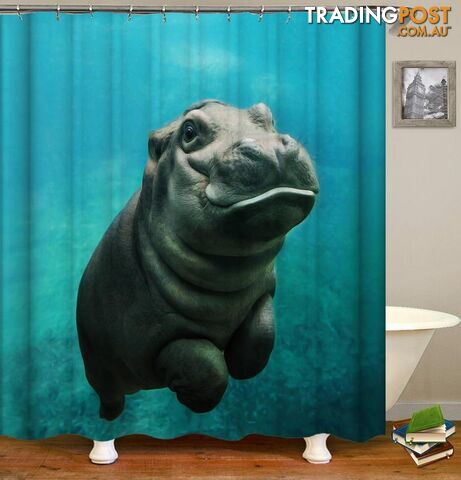 Baby Hippo Shower Curtain - Curtain - 7427045911987