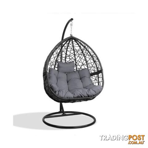 Gardeon Outdoor Hanging Swing Chair - Black - Gardeon - 9350062203170