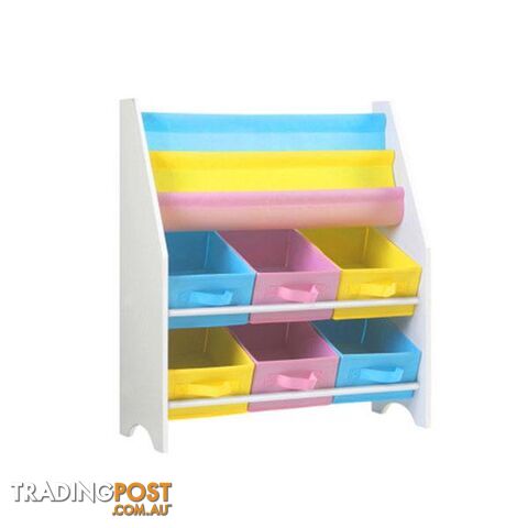 Kids Bookshelf Toy Storage Organizer Bookcase 2 Tiers - Keezi - 9350062198162