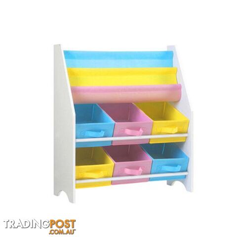 Kids Bookshelf Toy Storage Organizer Bookcase 2 Tiers - Keezi - 9350062198162